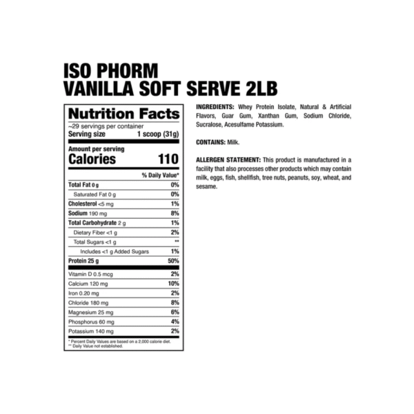 ISO PHORM  Vainilla Soft 2lb