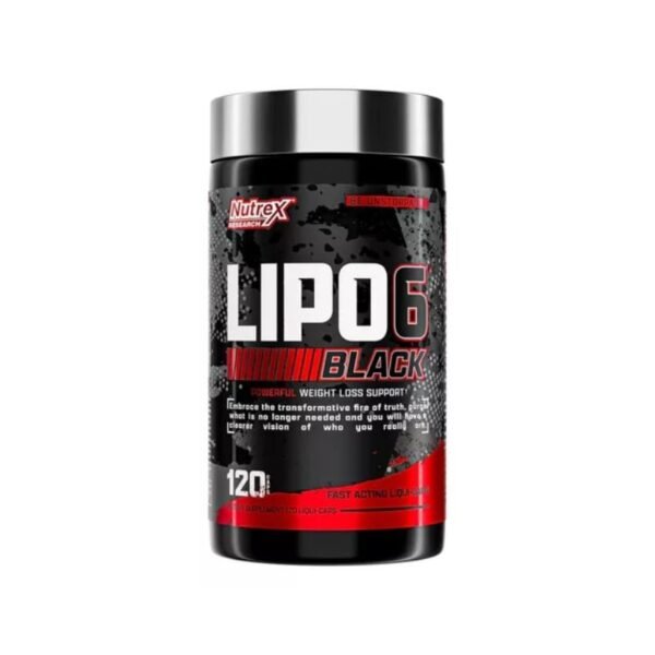 Quemador de grasa LIPO6 black para termogénesis y definición muscular, reducir tallas, bajar de peso. 120 soft gel