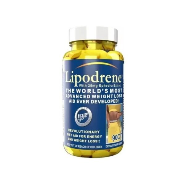 frasco de quemador Lipodrene amarillo para quema de grasa, reducir tallas.