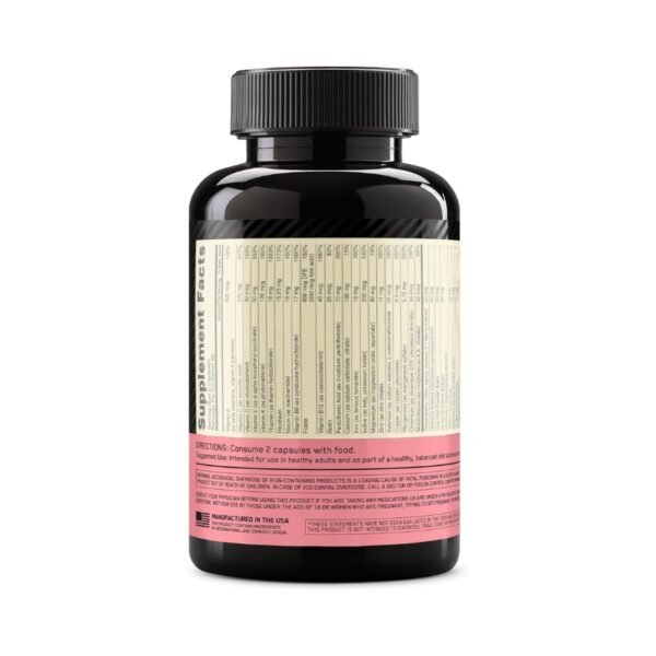 tabla nutricional de OPTI WOMEN para mujeres activas, ideal para salud y energía.
