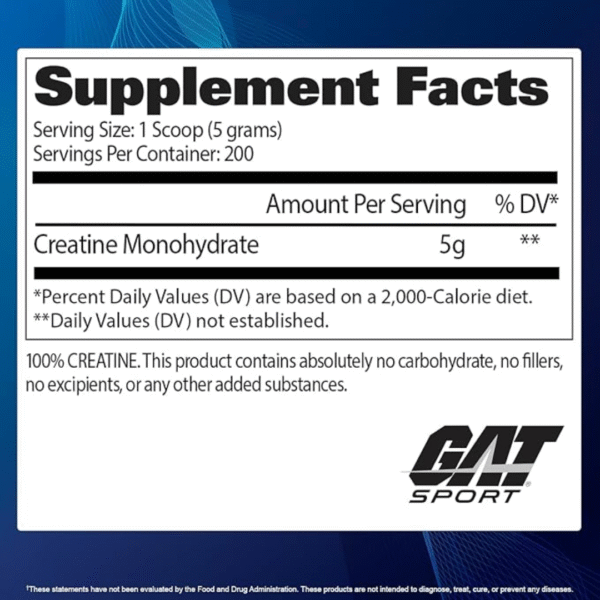 GAT Sport Creatine 1 kg – 200 servicios