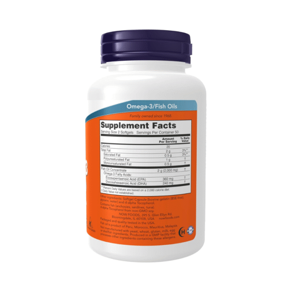 NOW Foods - Omega-3 180 EPA/120 DHA - 100 Softgels