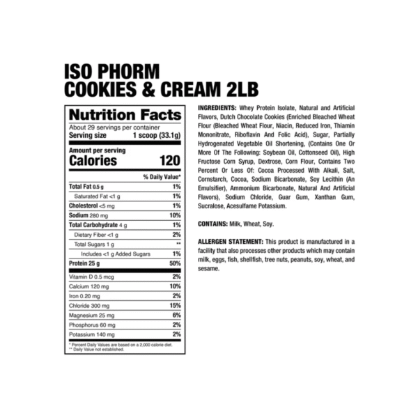 ISO PHORM Cookies & Cream 2lb