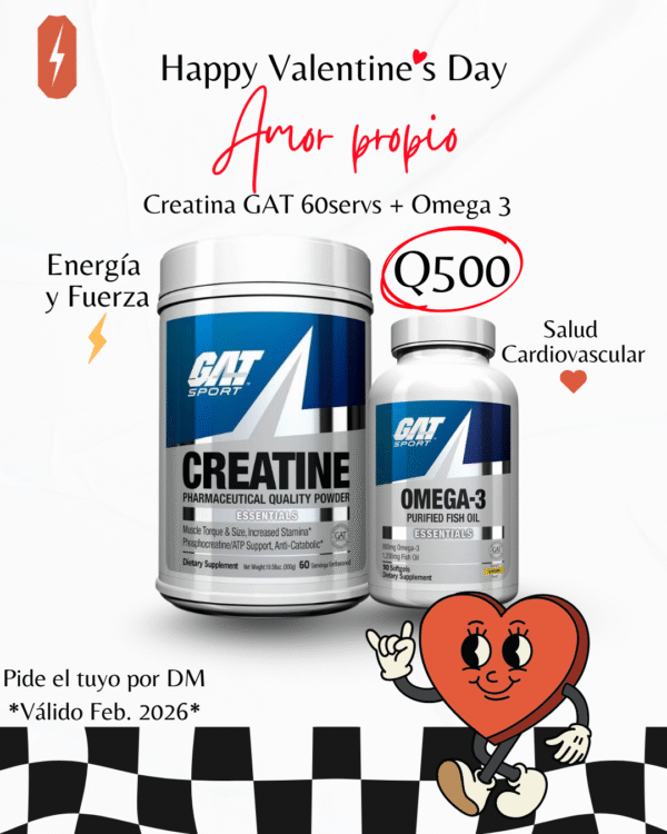 Creatina GAT 60 Servs + Omega 3 GAT