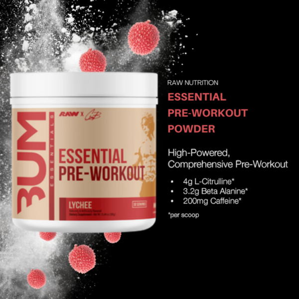 BUM ESSENTIAL PRE WORKOUT - LYCHEE 30 Serv RAW