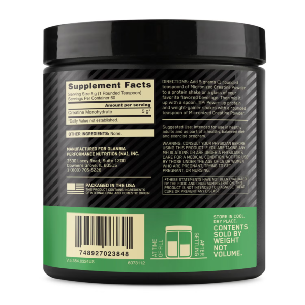 Optimum-Nutrition-Micronized-Creatine-60-Servicios-tabla
